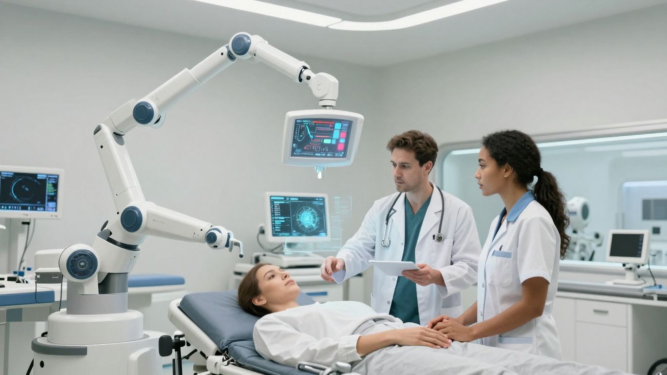 AI in healthcare, futuristic medical technology