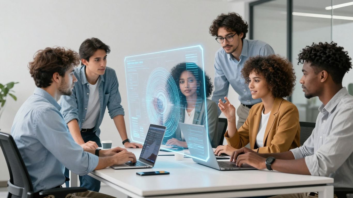 Prosper AI logo with futuristic healthcare technology elements.