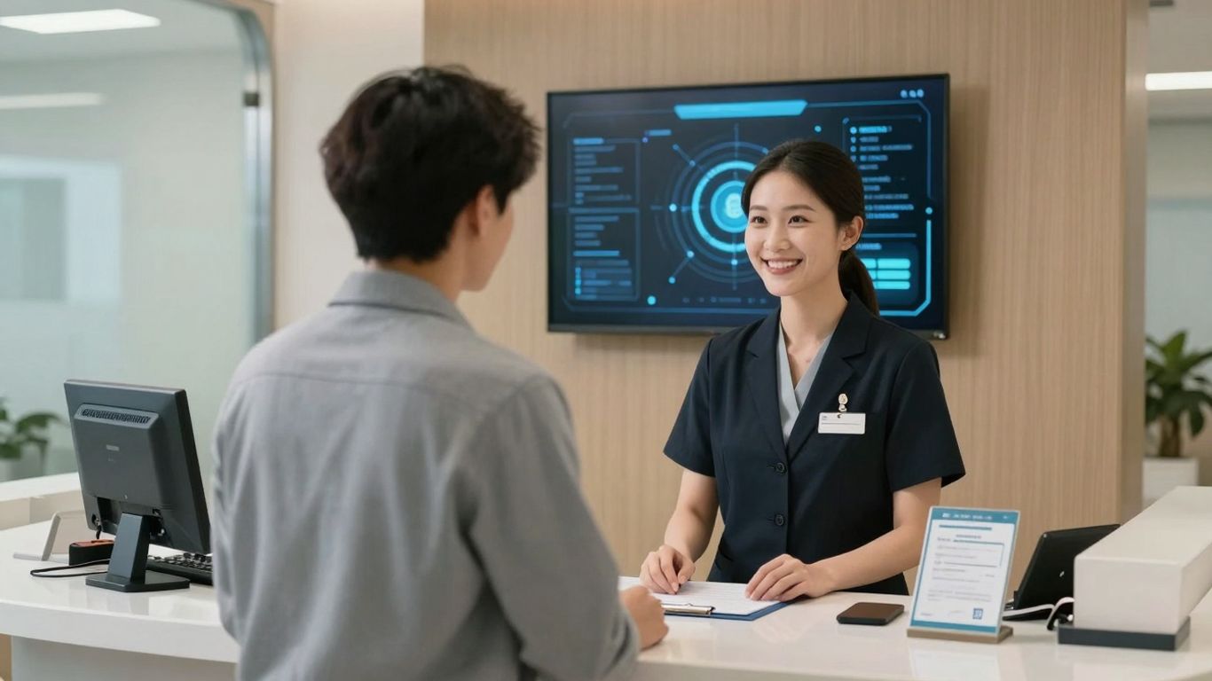 Healthcare reception with AI assistance