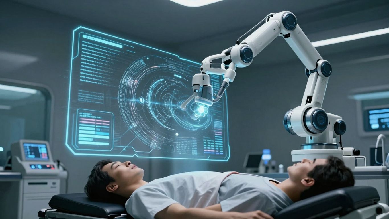 AI in healthcare, futuristic medical technology