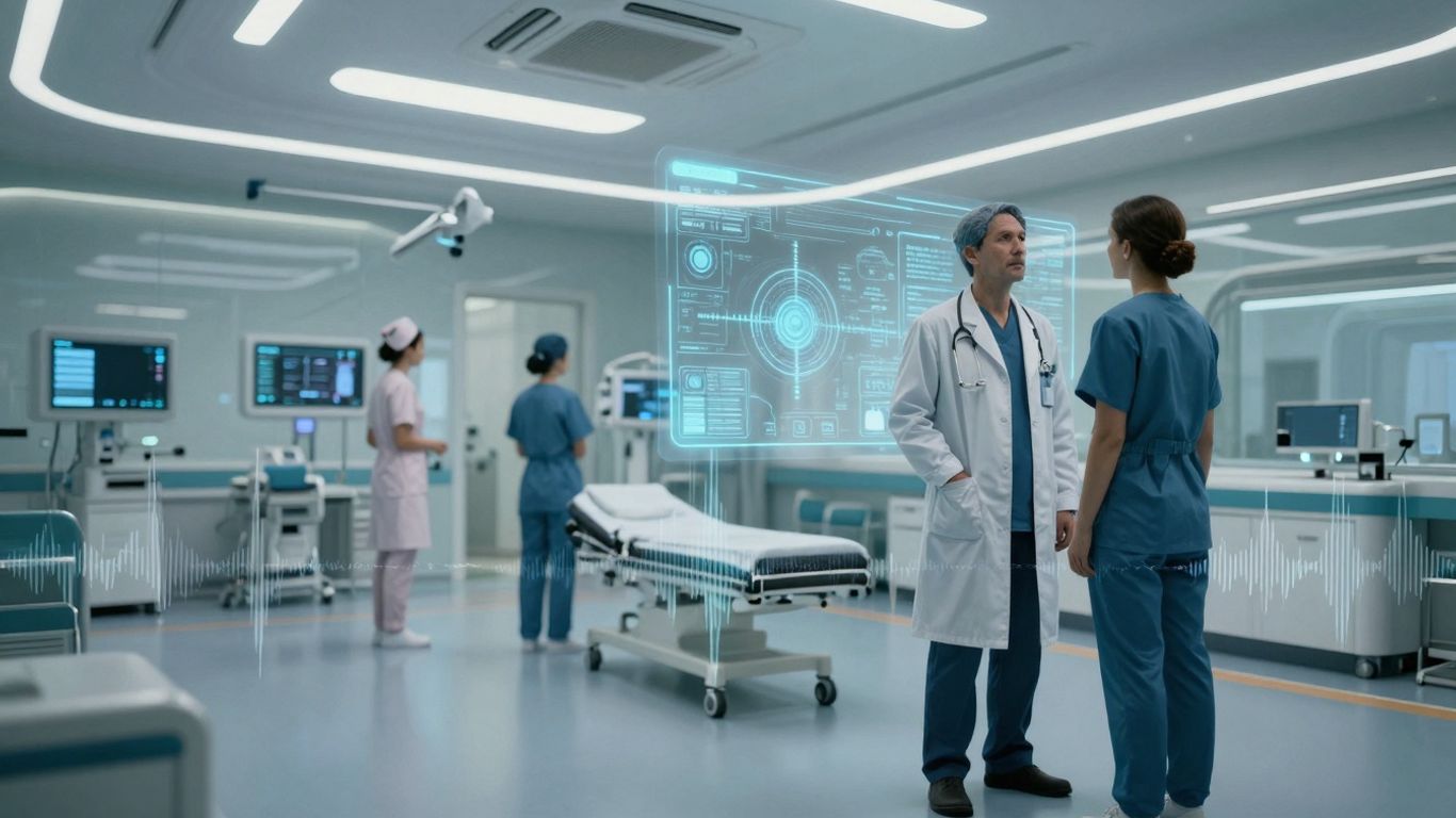 Healthcare technology and voice AI integration in hospitals.