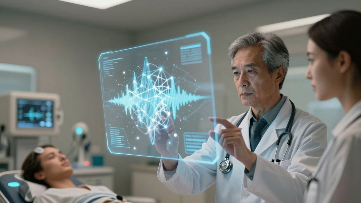 AI voice agent interface in a healthcare setting.