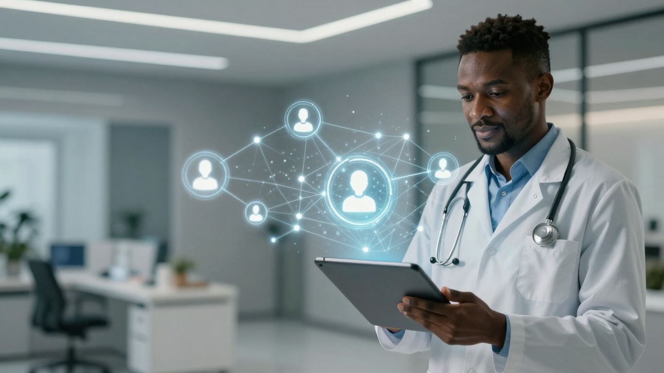 Doctor using tablet for advanced healthcare communication