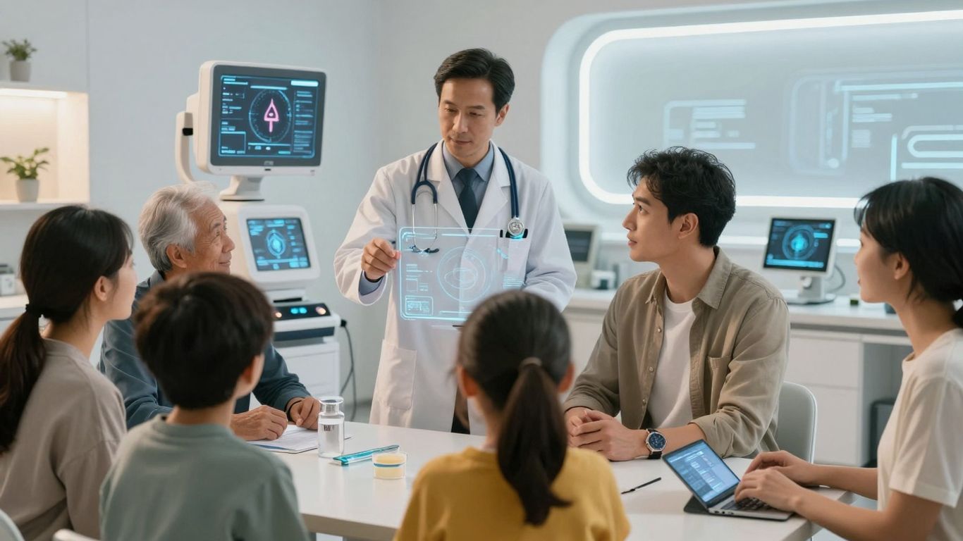 Patients using voice AI for healthcare triage.