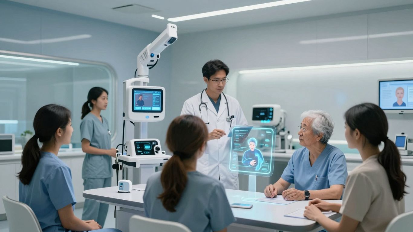 Healthcare AI interface with patients and medical professionals.