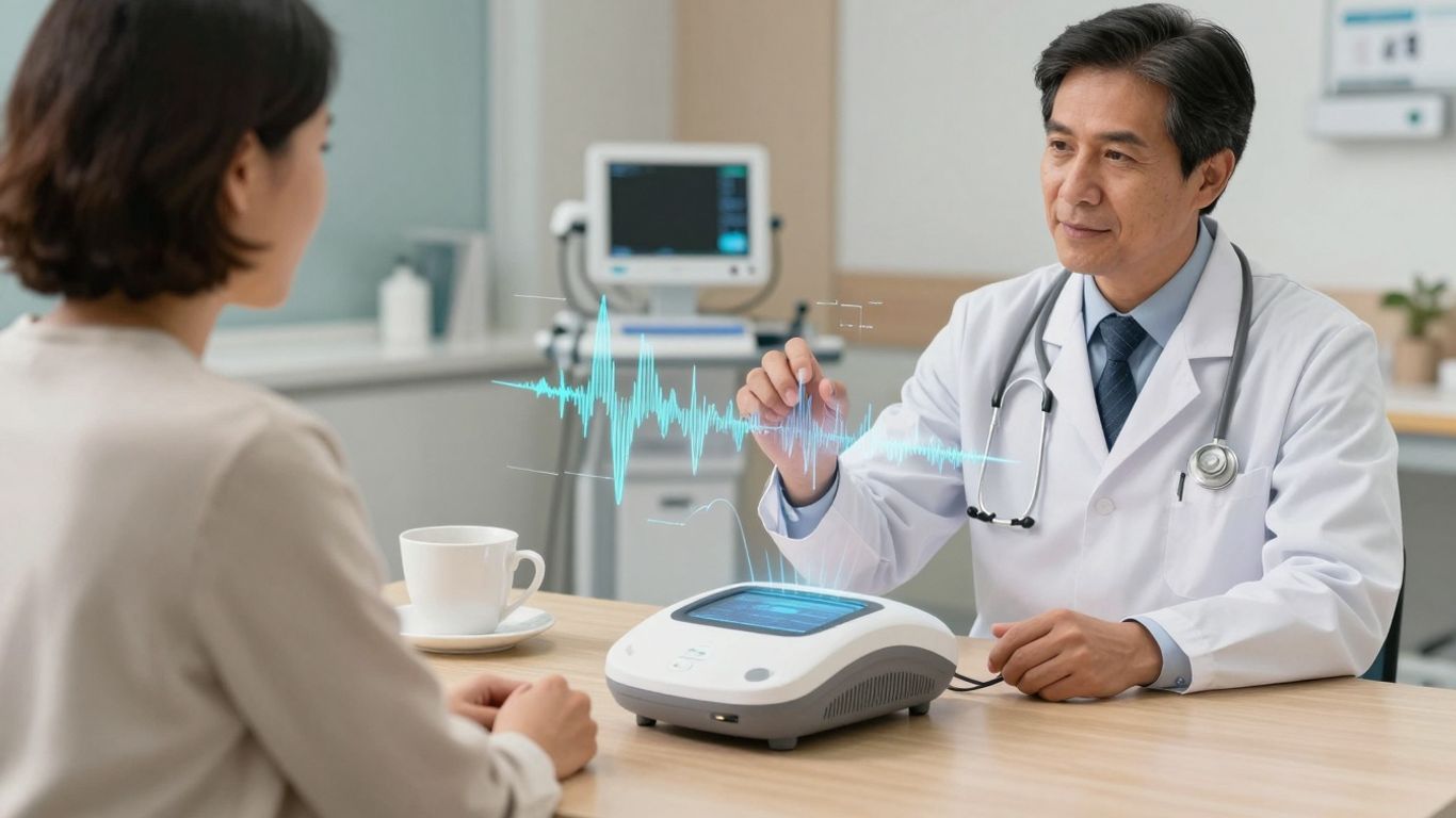 AI voice translation in healthcare setting.