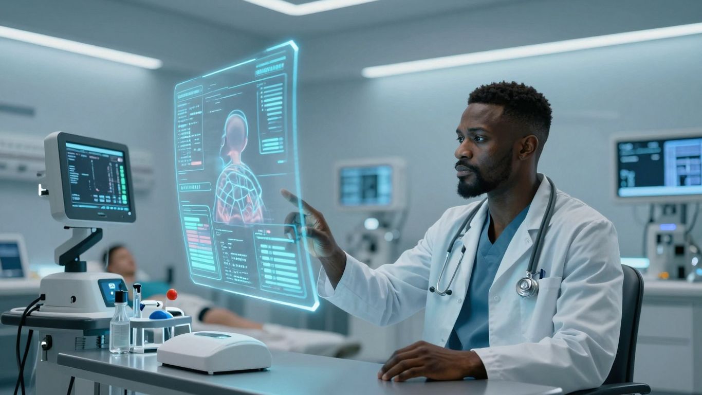 AI voice agent assisting healthcare professionals with patient data.