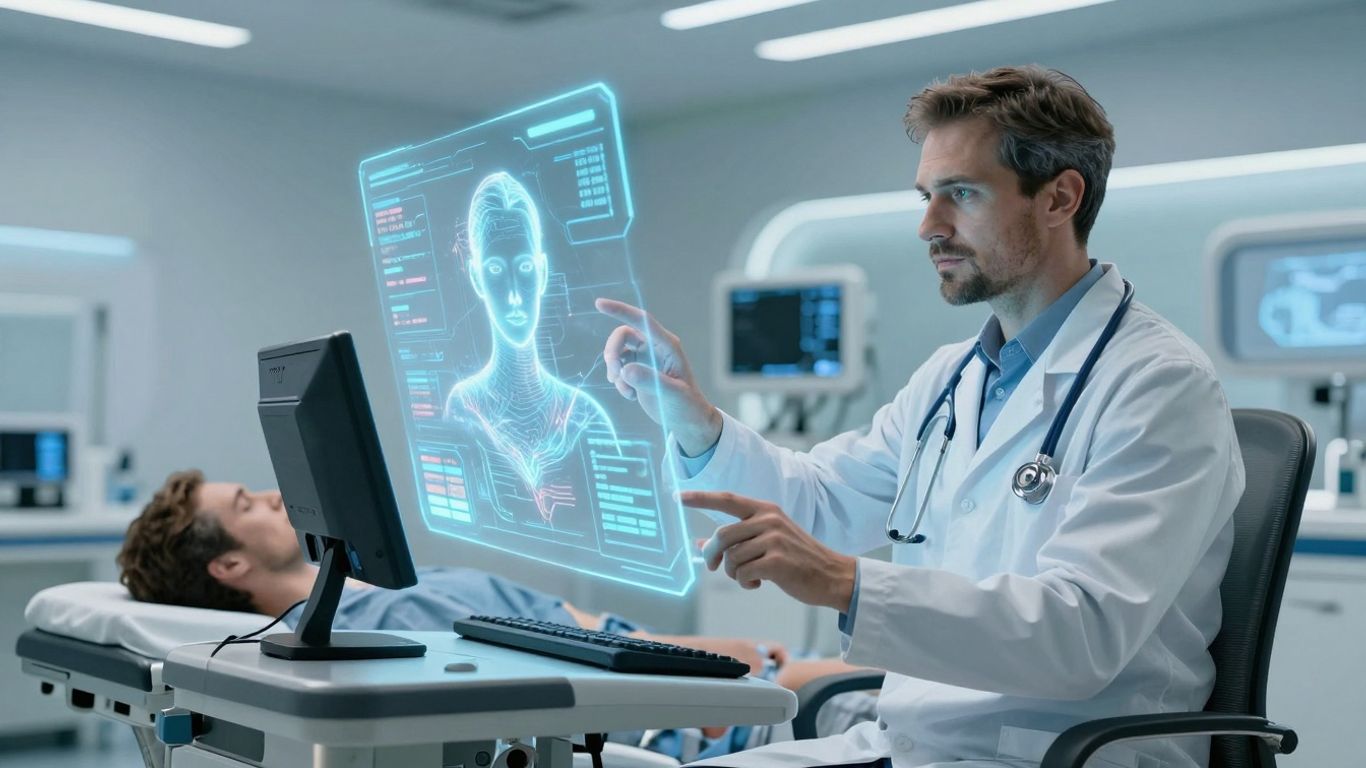 AI voice agent assisting doctor with patient care.