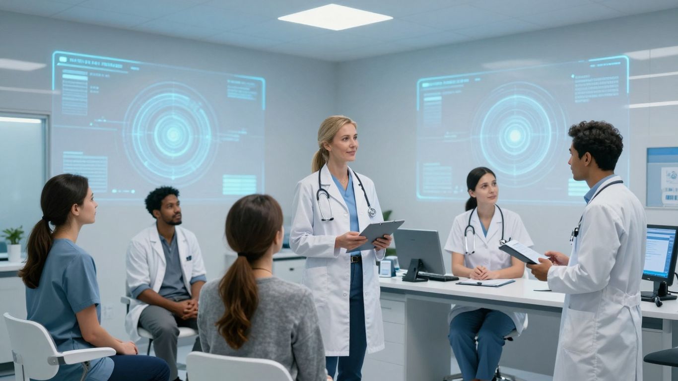 AI voice agents interacting with patients and staff in healthcare.