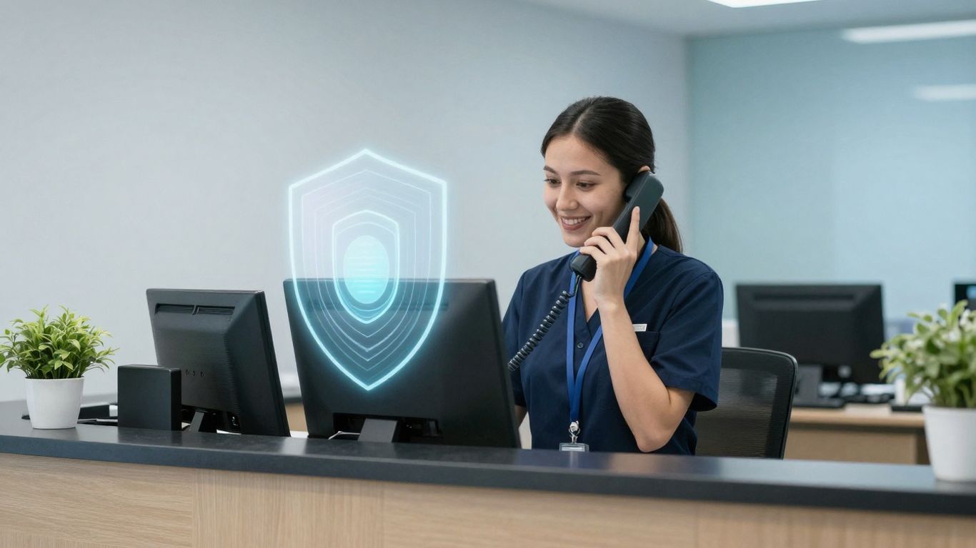 HIPAA-compliant answering service securing patient data.