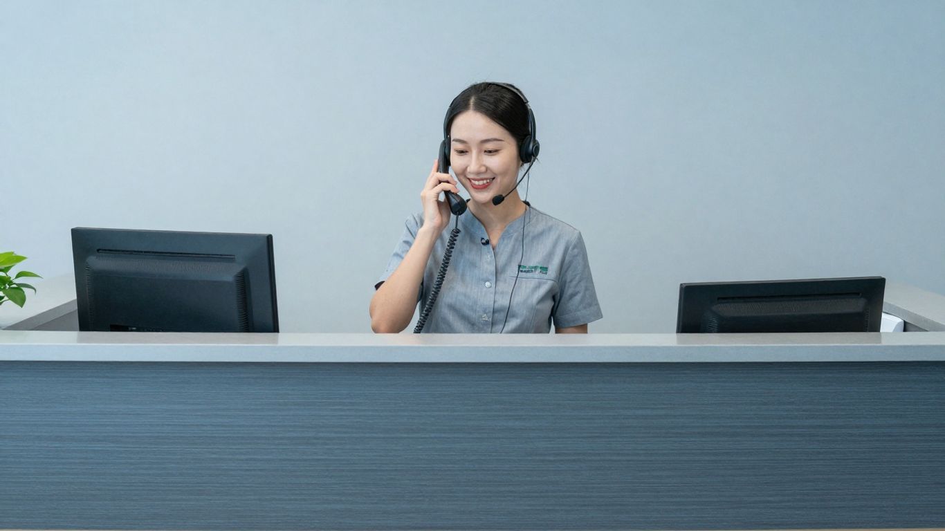 HIPAA-compliant answering service in a medical office.