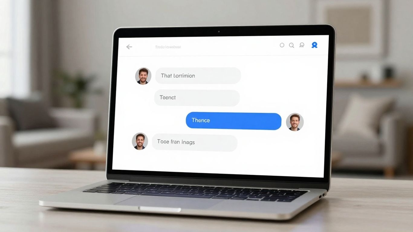 Chatbot interface on laptop for real estate lead generation.