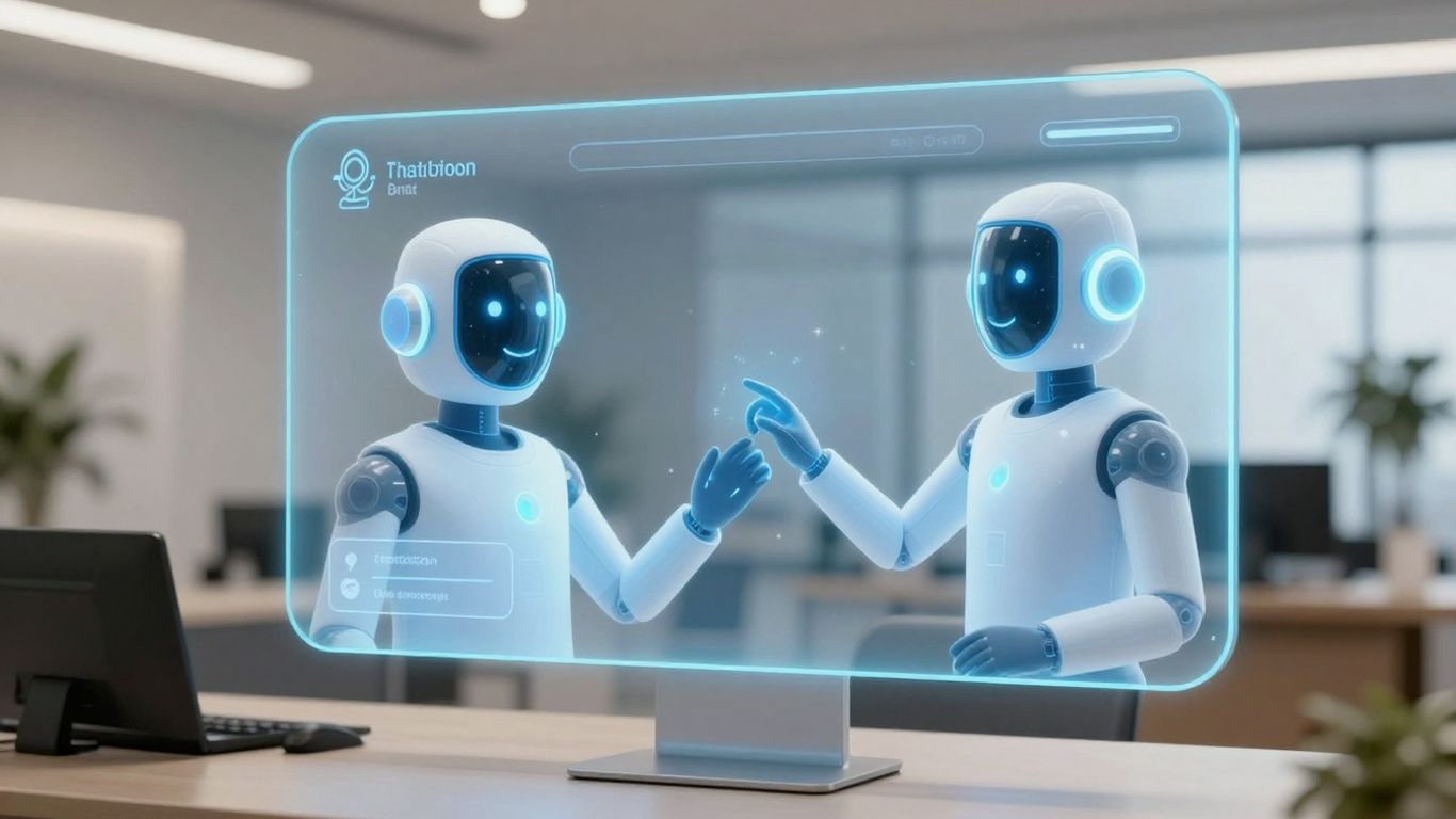 AI chatbot assisting with real estate inquiries on a screen.