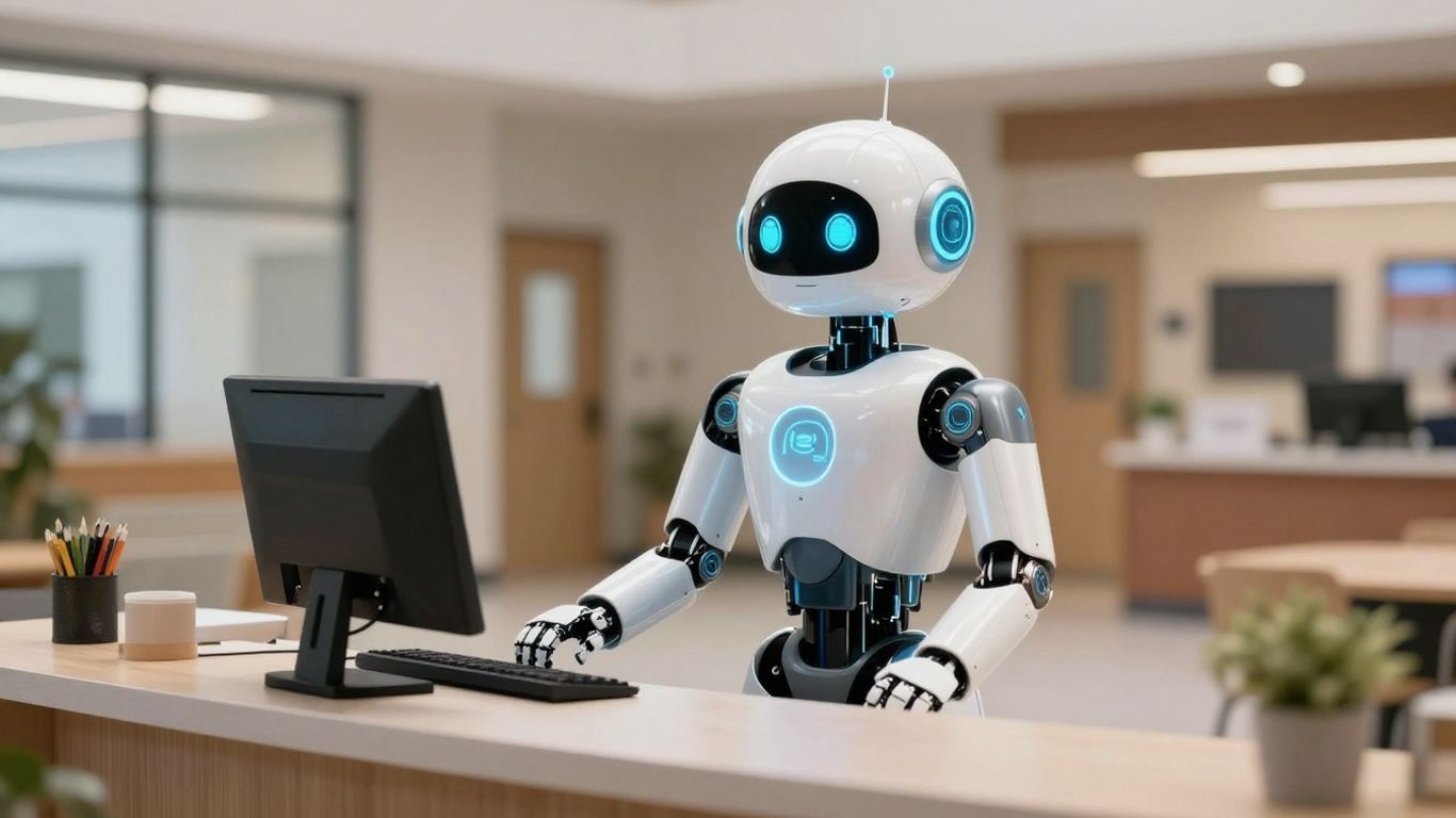 AI robot at school front desk