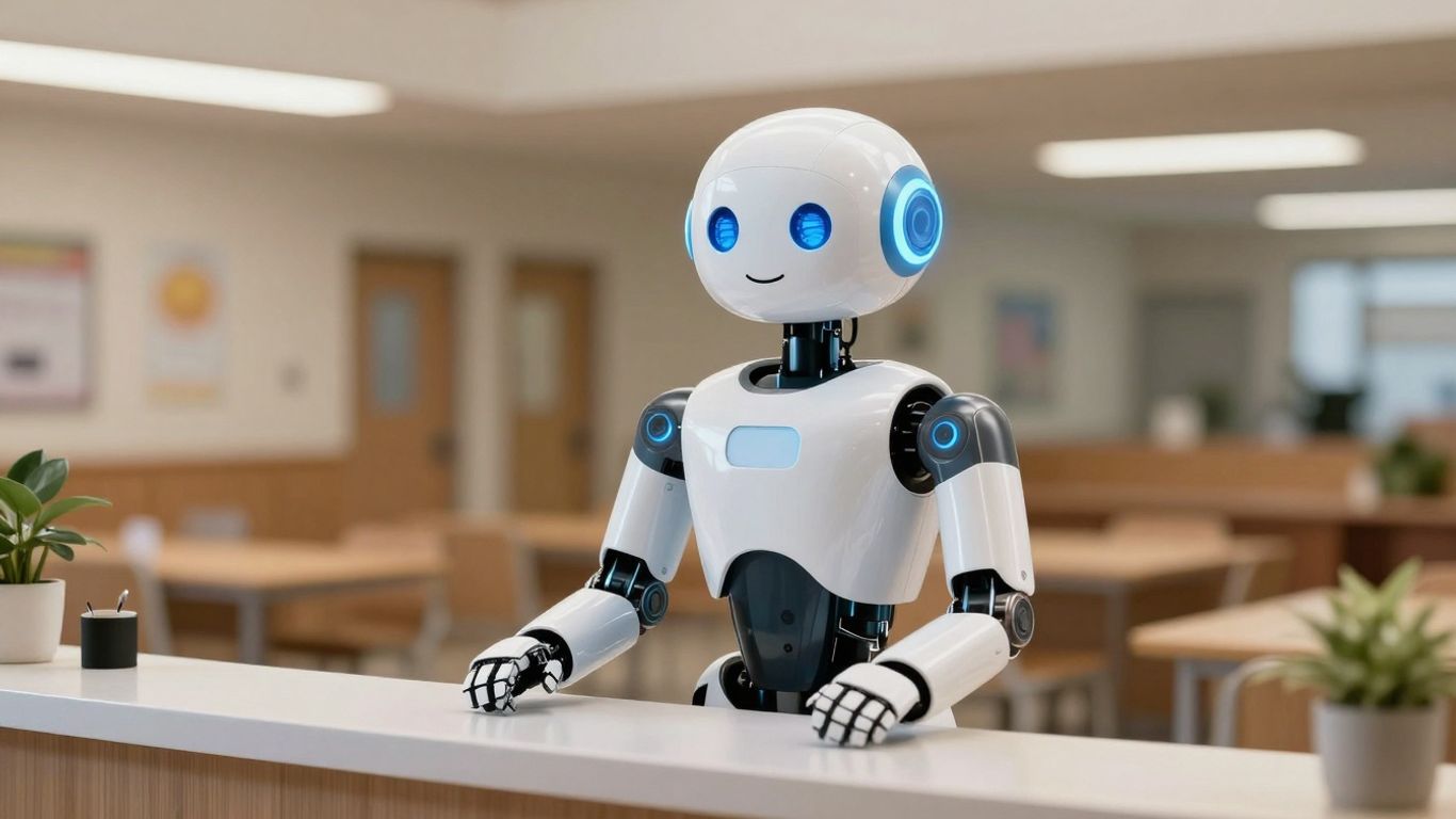 AI robot at school front desk