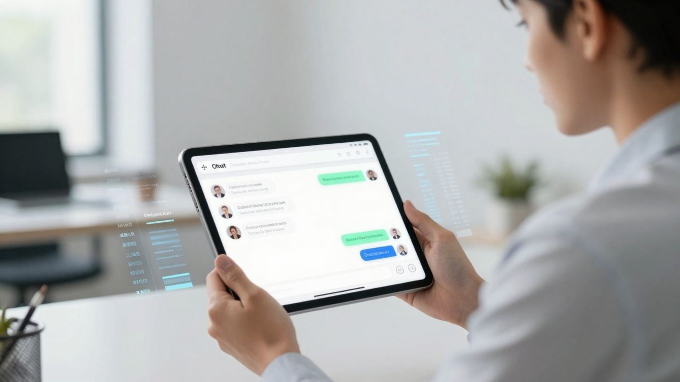 AI chatbot on tablet for real estate agents