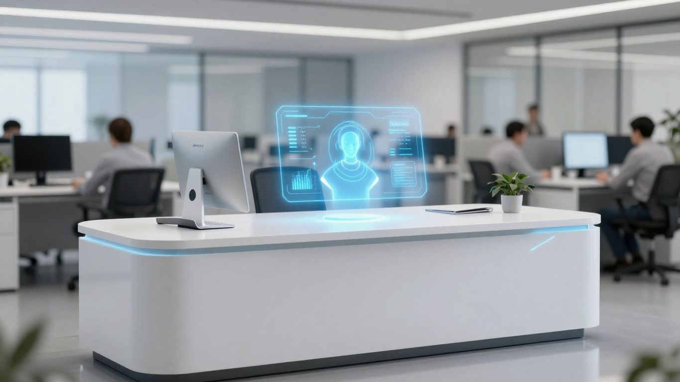 AI assistant at a business front desk