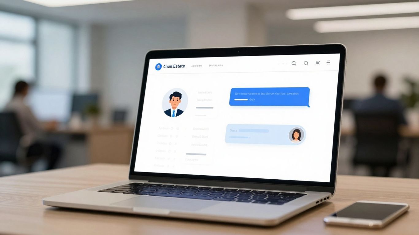 Chatbot interface on a laptop screen
