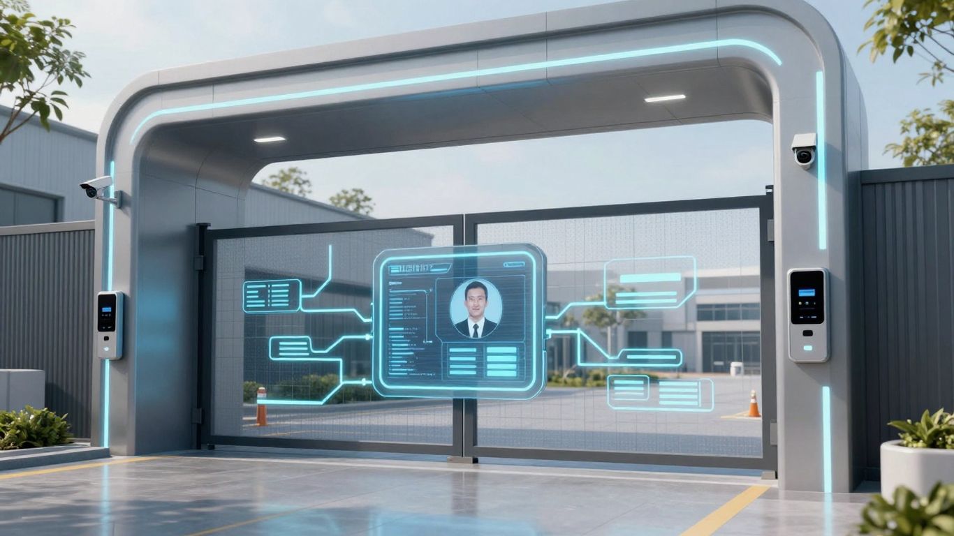 AI visitor management system at an industrial site.