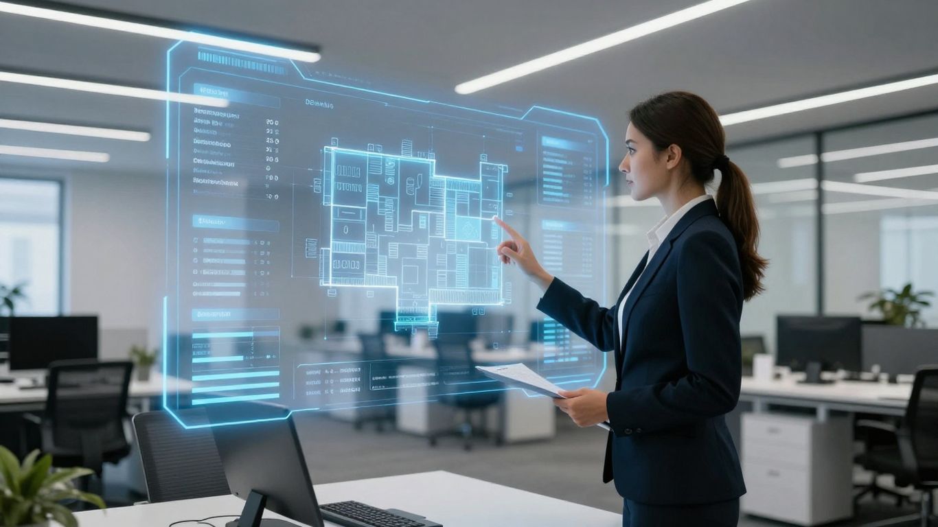 AI assistant helping property manager with digital property data.