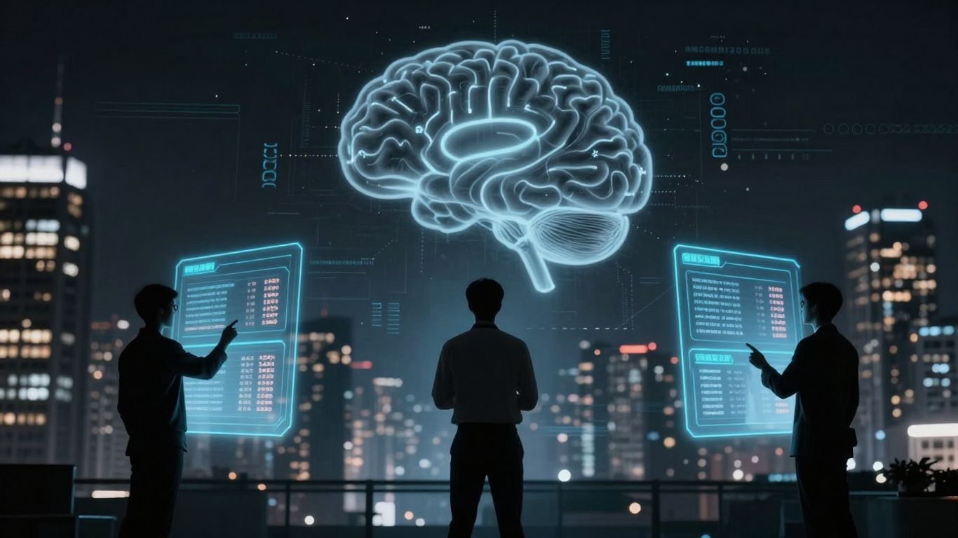 AI real estate software interface with property data.