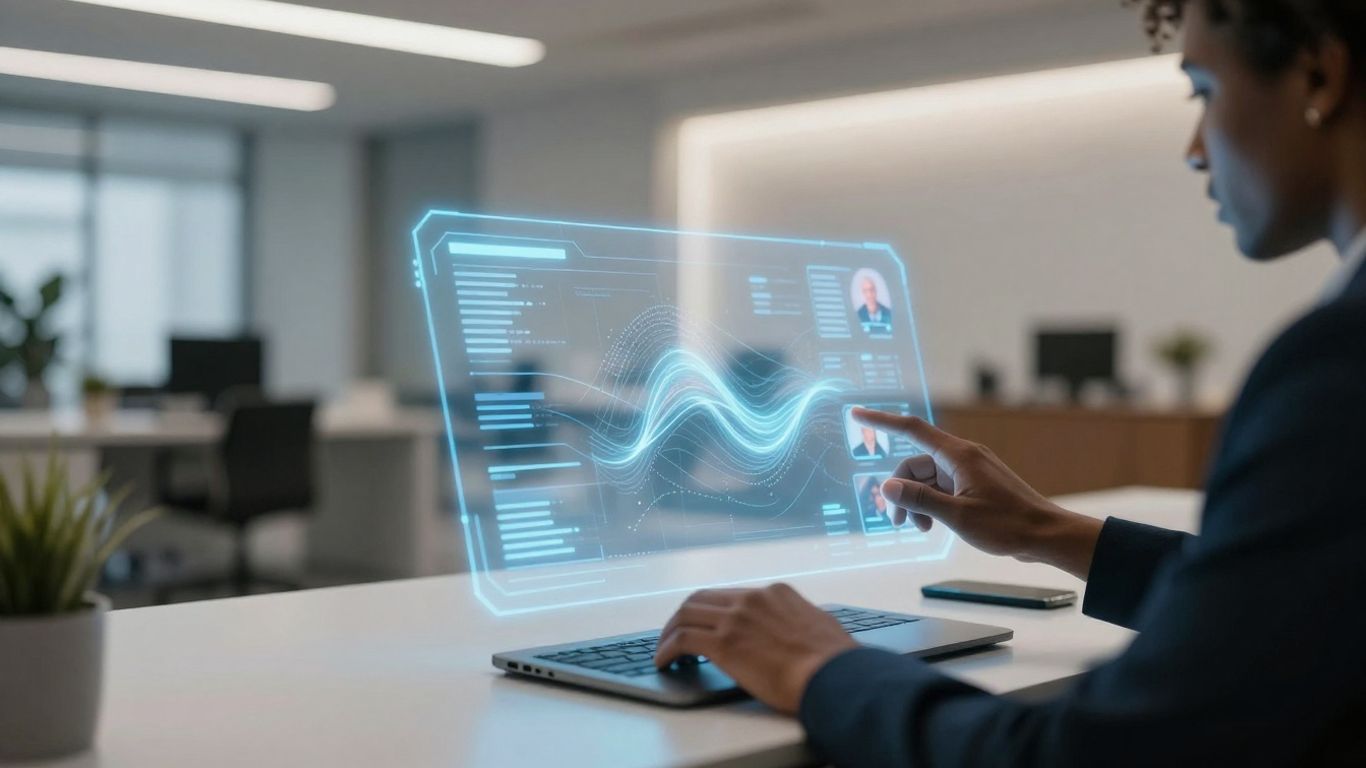 Real estate professional using AI for client engagement.