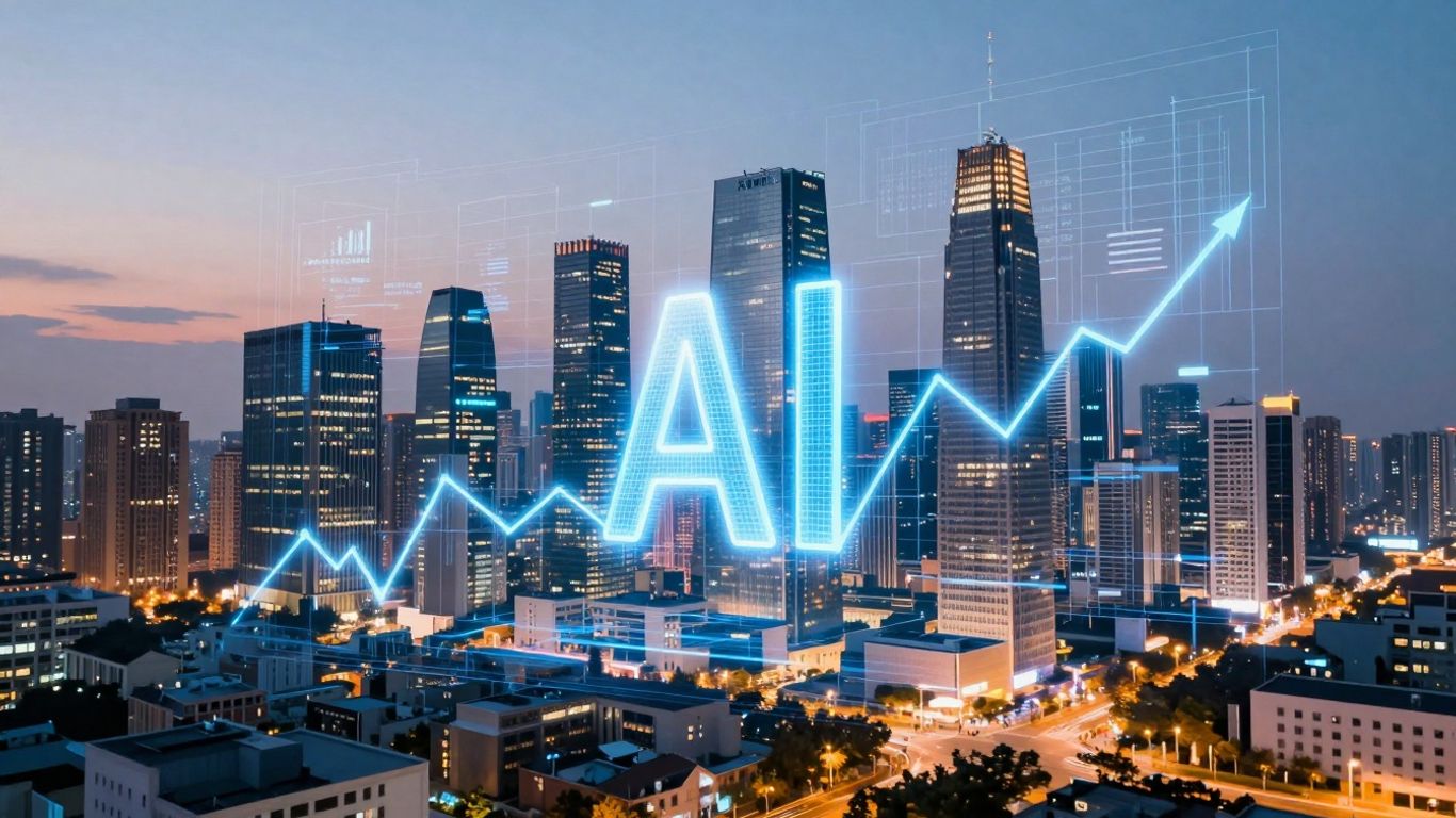 AI and real estate investment growth concept.