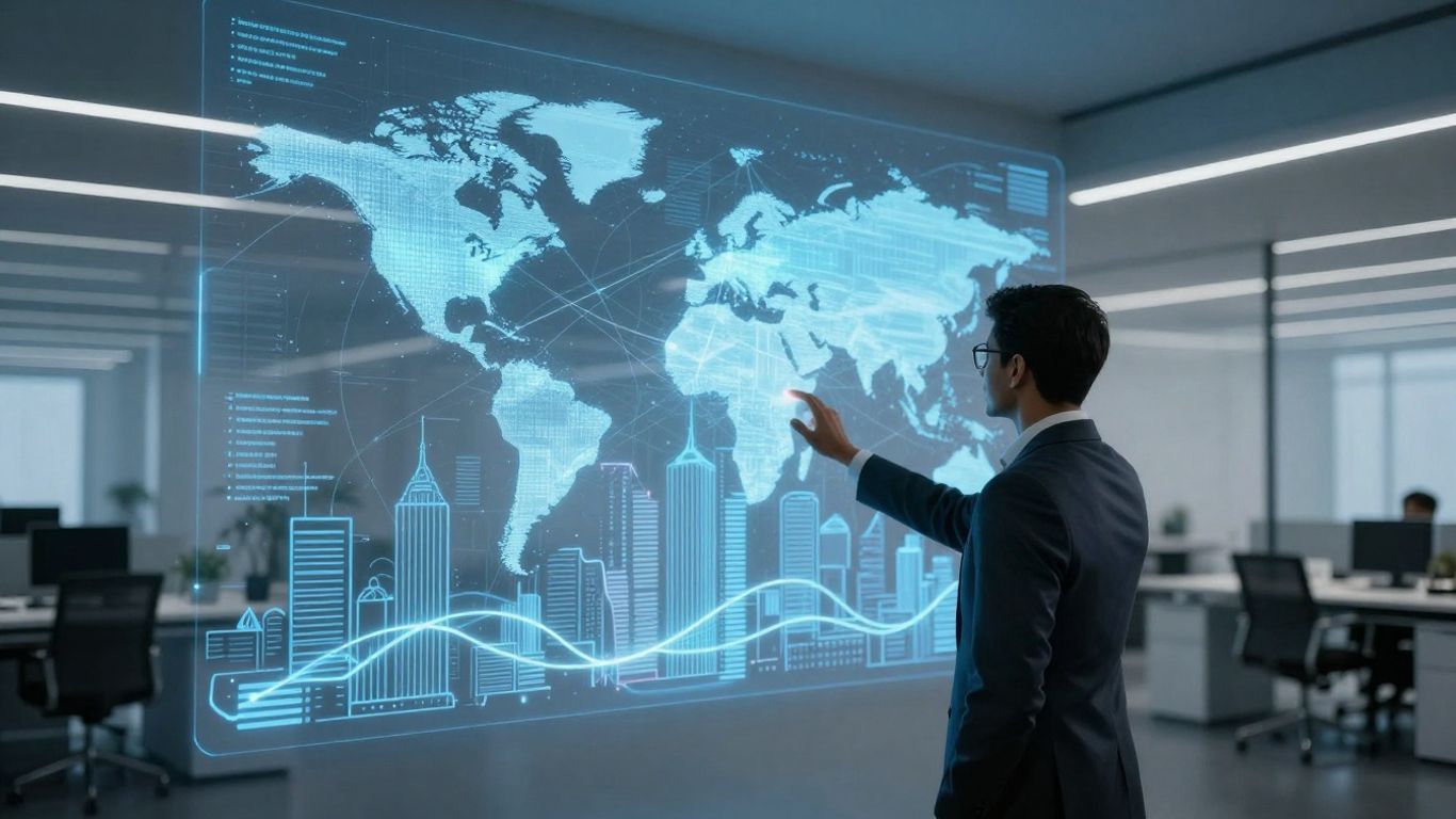 AI technology connecting real estate leads globally.