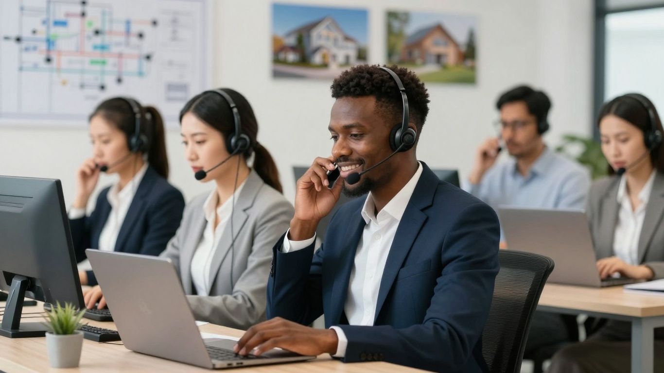 Real estate investors using a call center service.