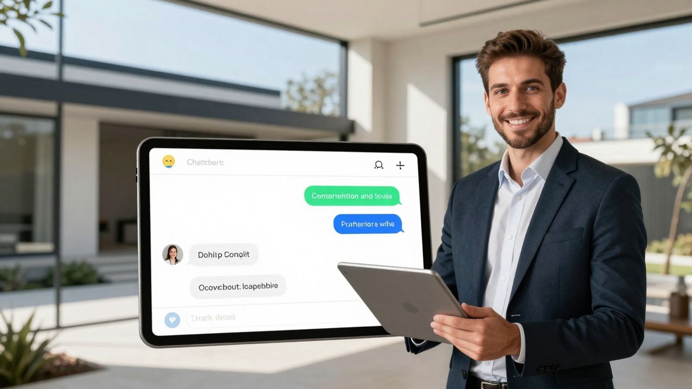 Real estate agent using chatbot for property tours.