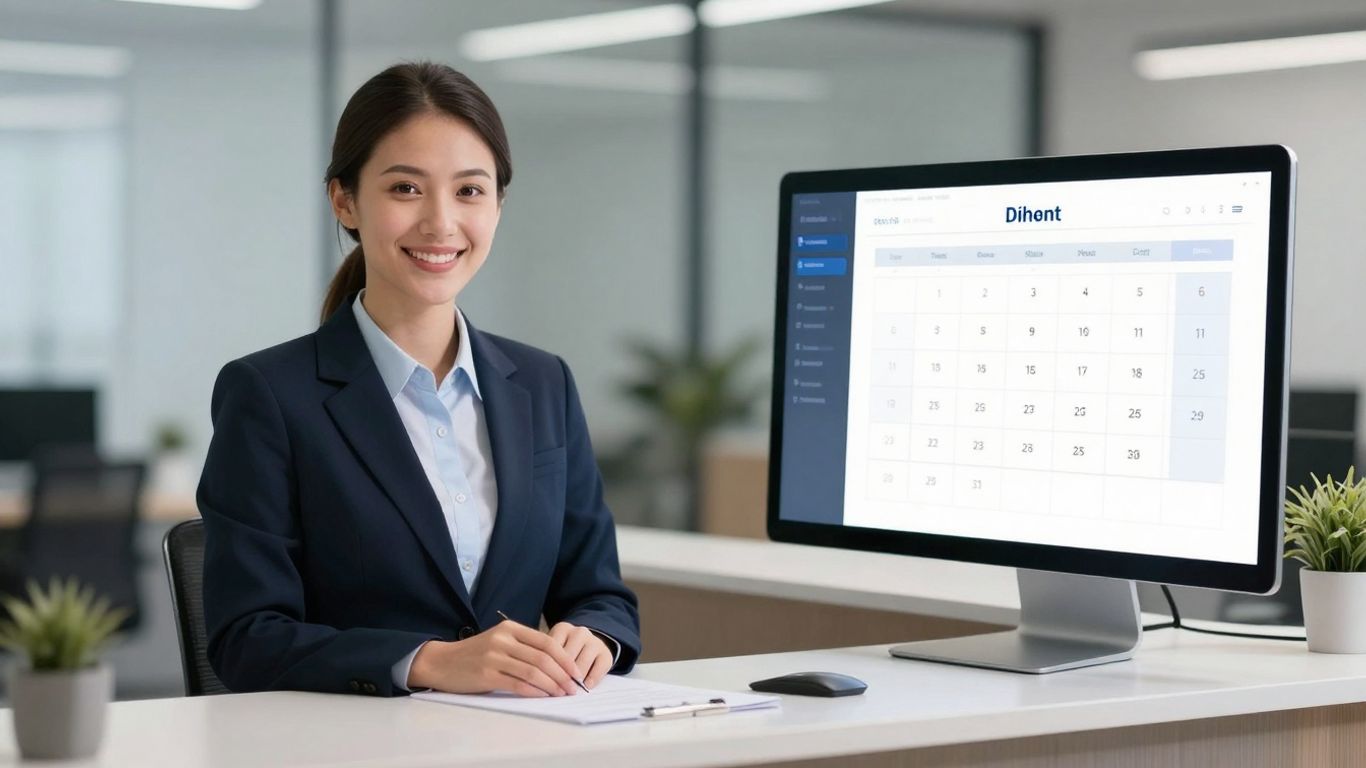 AI and human receptionists side-by-side.