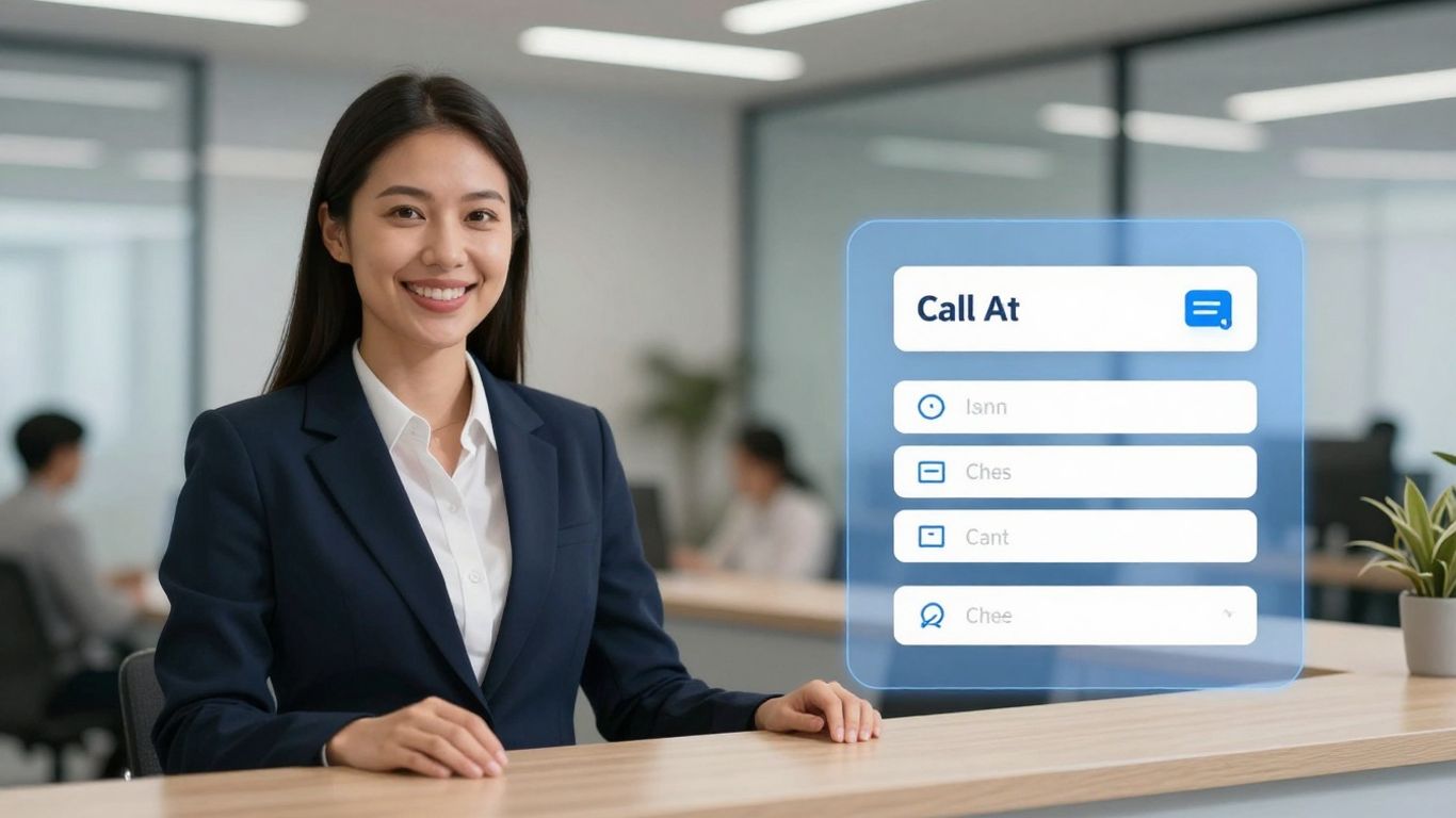 AI and human receptionists comparing call routing and message taking.