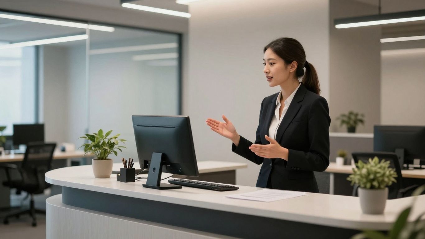 AI receptionist having a natural conversation with a client.