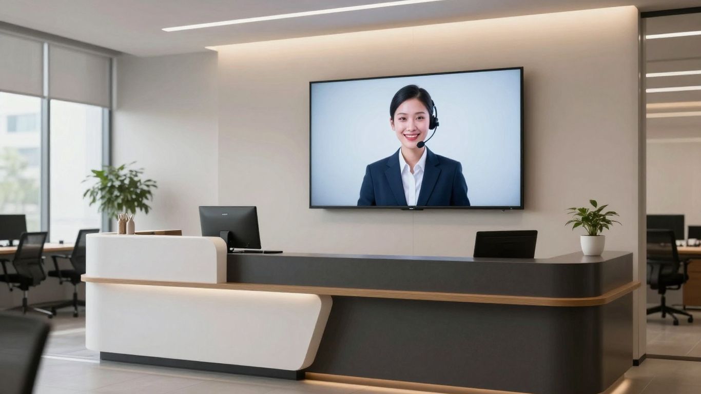 RingCentral virtual receptionist interface on a screen.