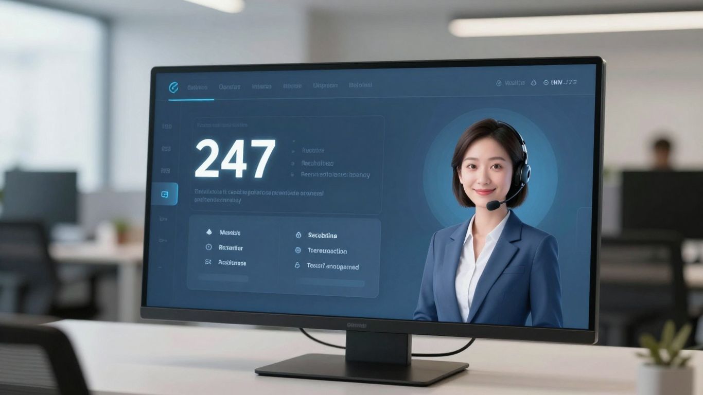 AI receptionist interface with digital avatar
