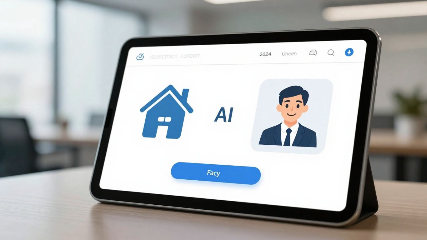 AI receptionist interface on a tablet for real estate agents.