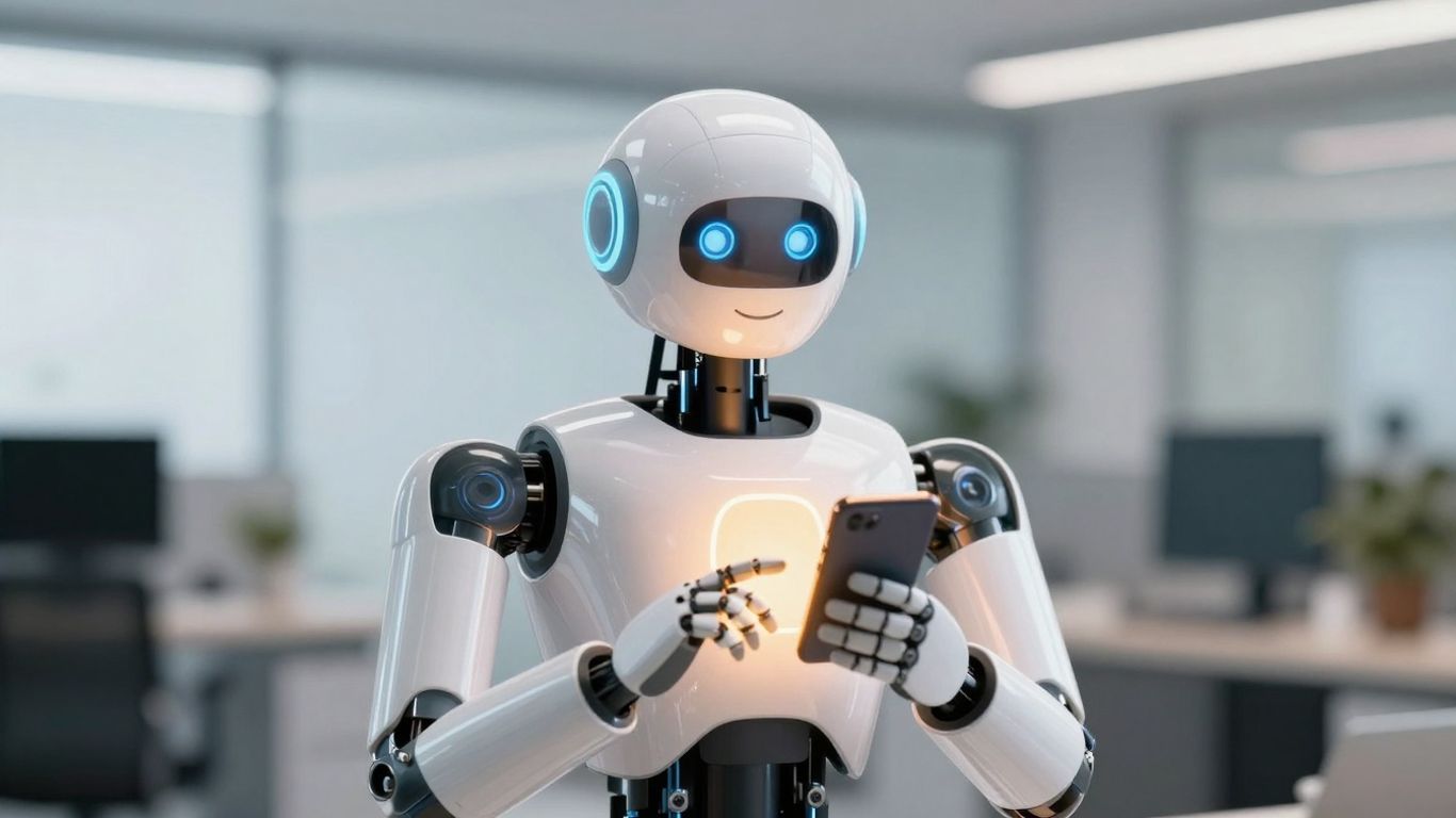 AI receptionist assisting with a phone call.