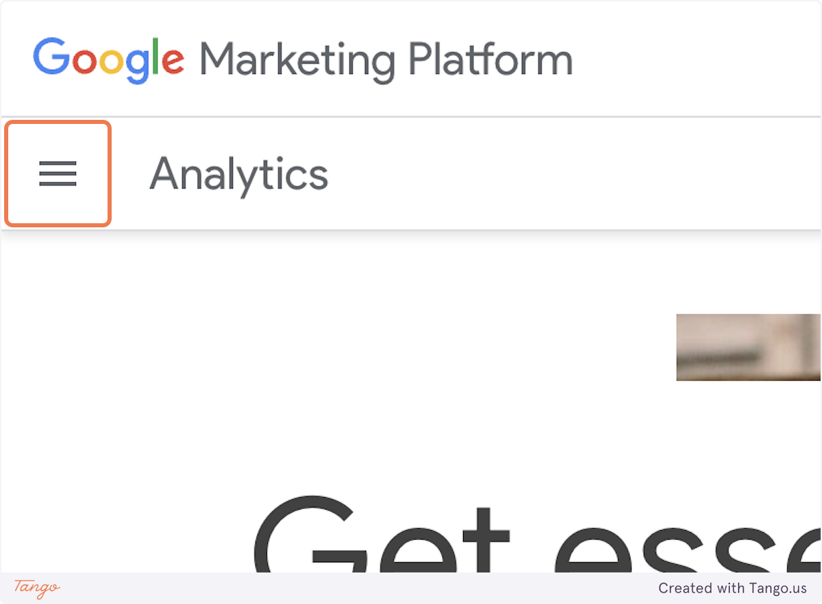 Click on Open the navigation drawer