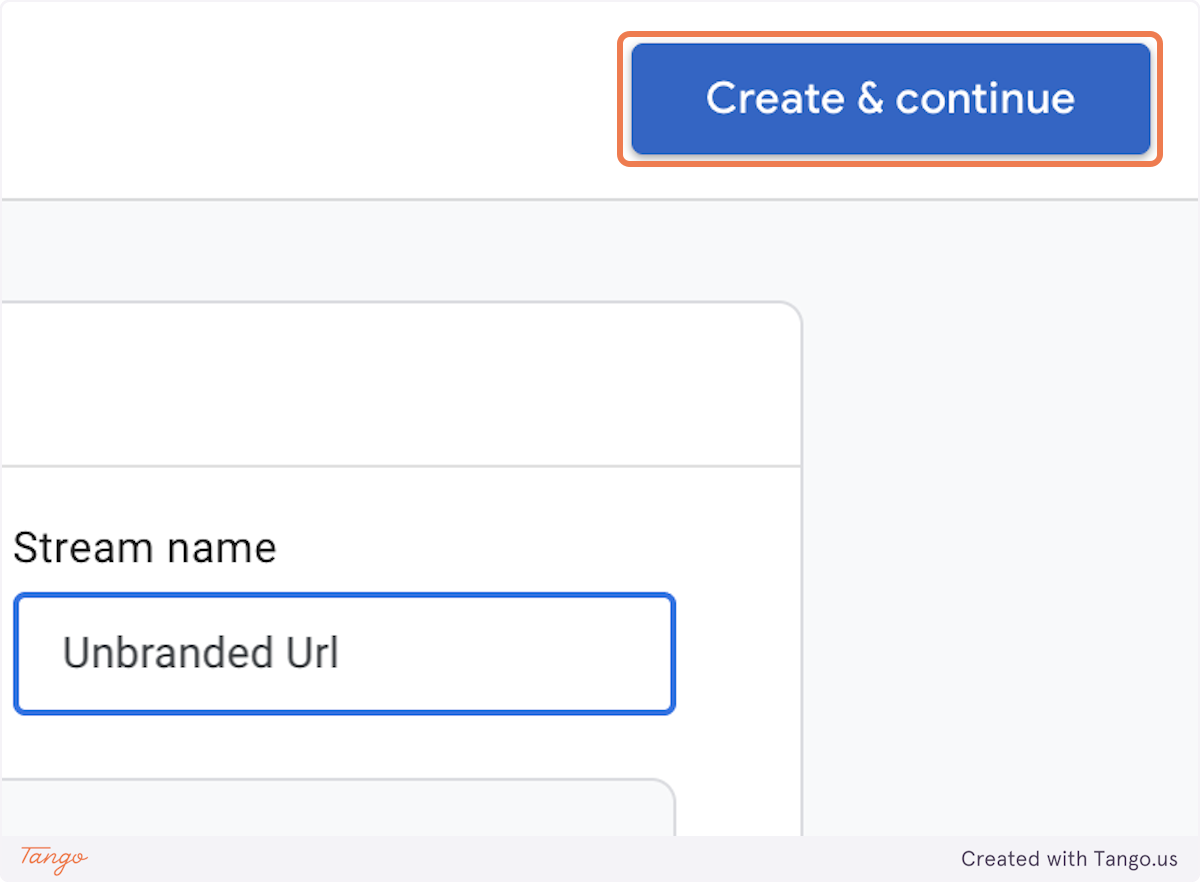 Click on Create & continue