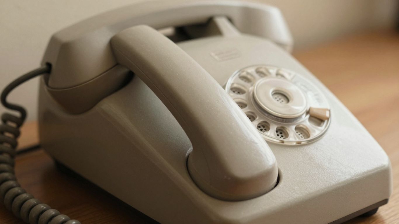 Vintage answer phone with handset off cradle.