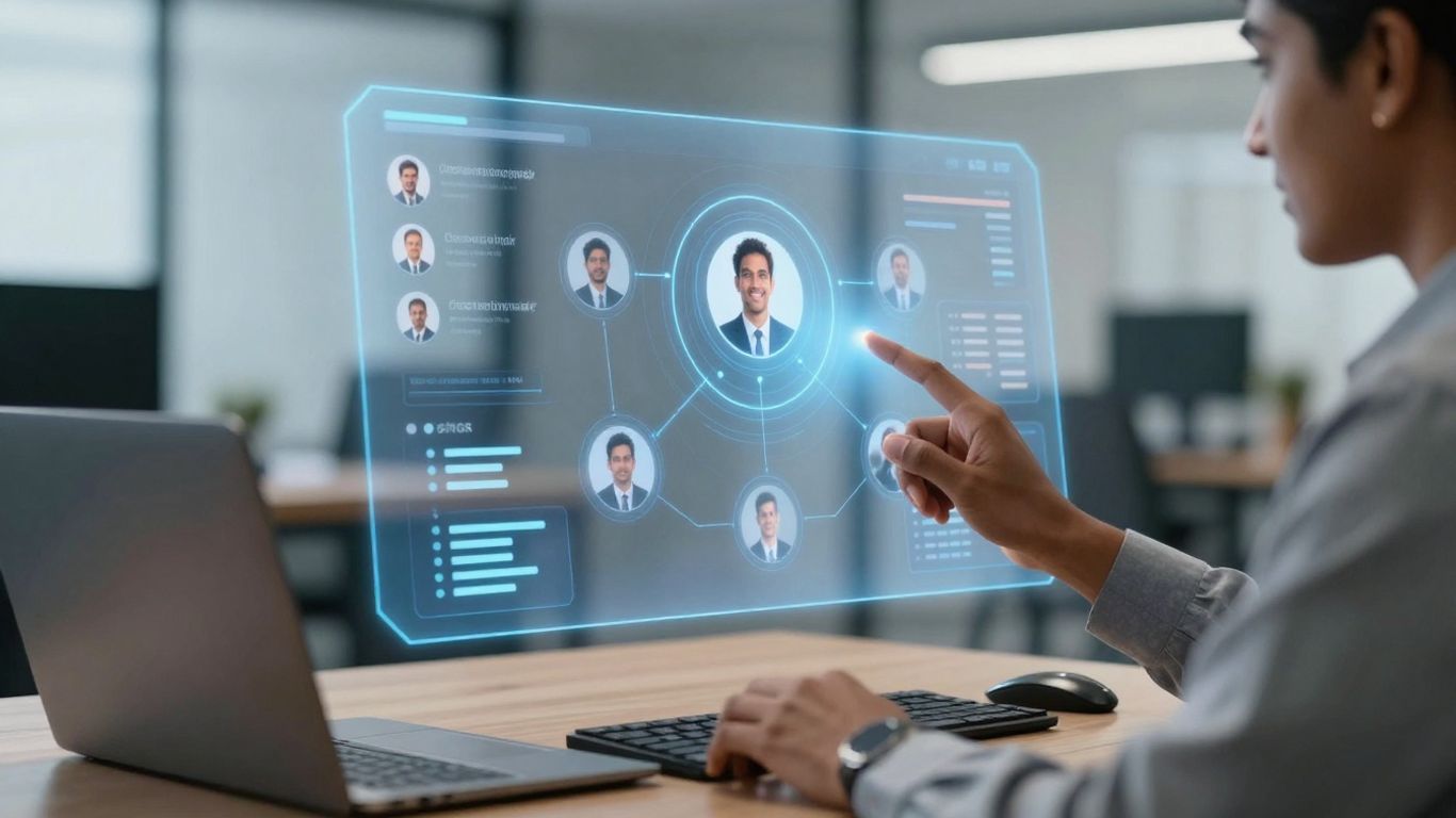 AI CRM interface with customer data