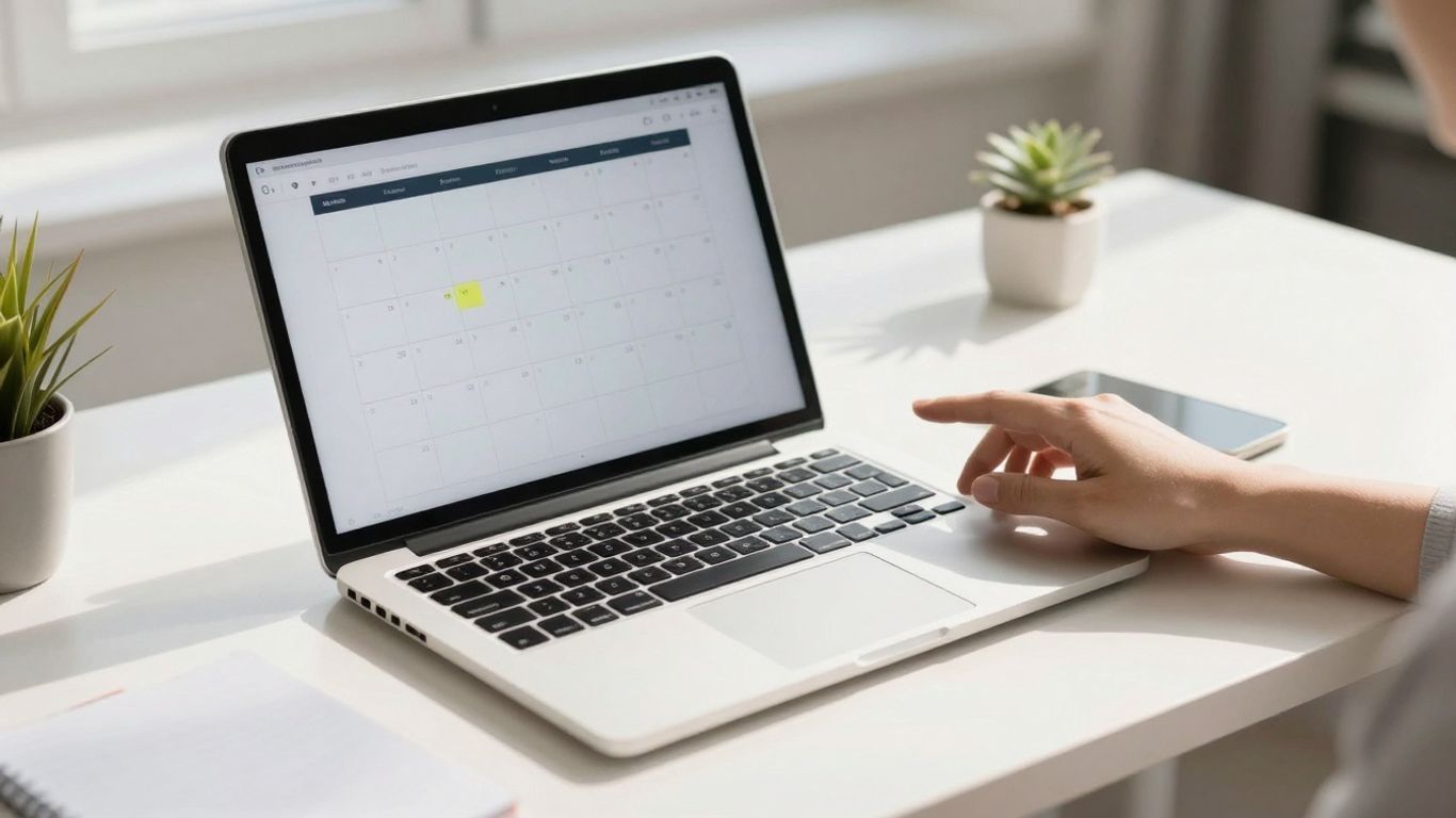 AI appointment scheduler on a laptop screen.