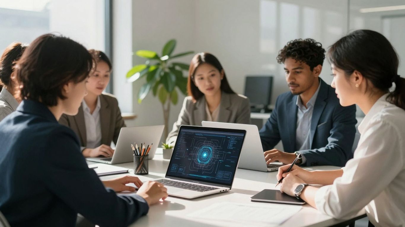 Small business team using AI tools for growth.