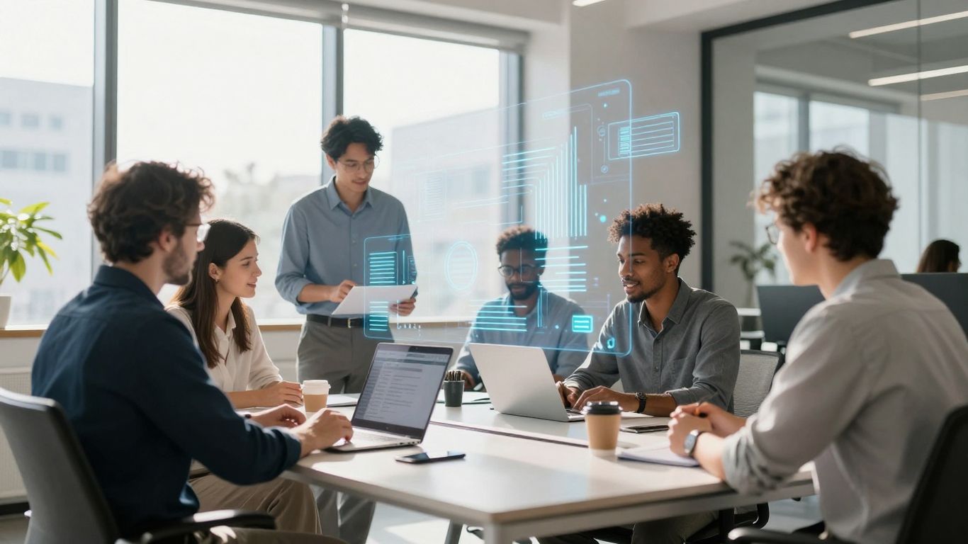 Small business team using AI tools for growth.