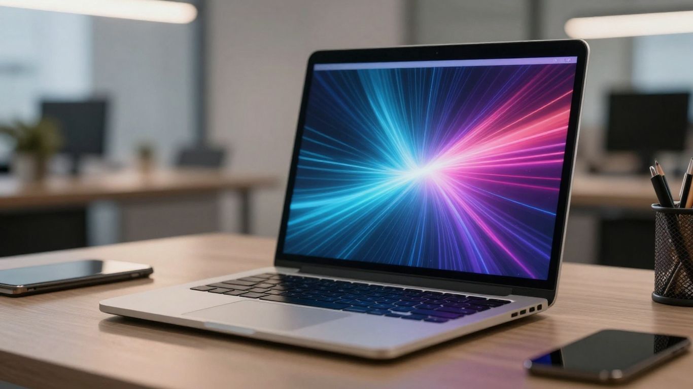 AI interface on a laptop screen