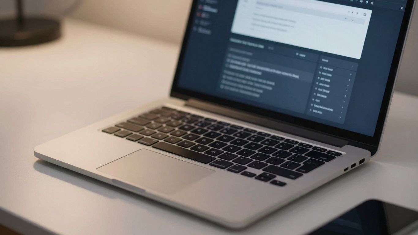 Laptop screen showing a communication tool interface.