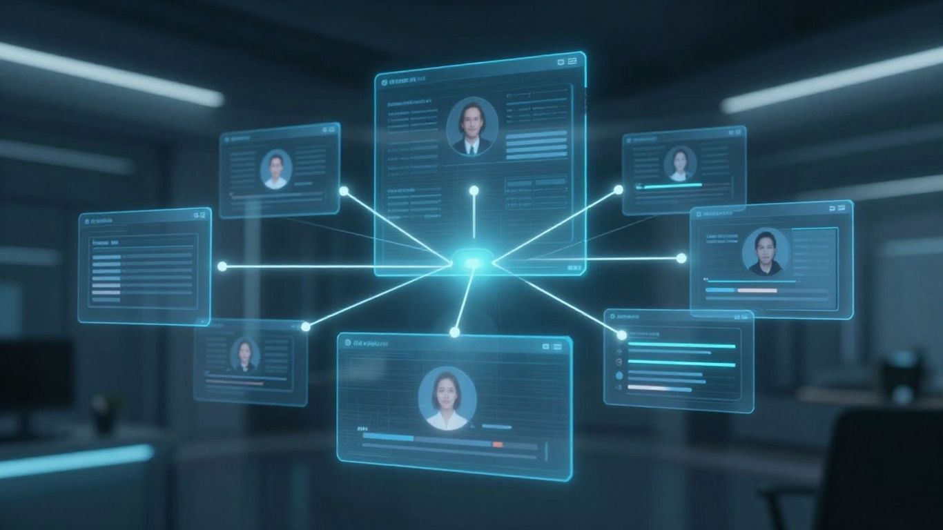 AI assistant managing multiple simultaneous calls visually.