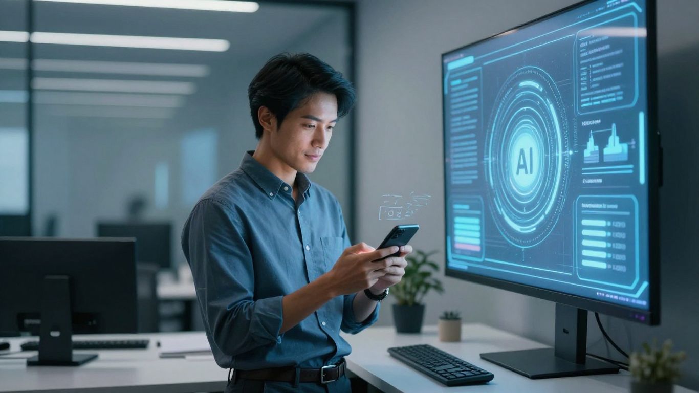 Person using AI for sales calls.