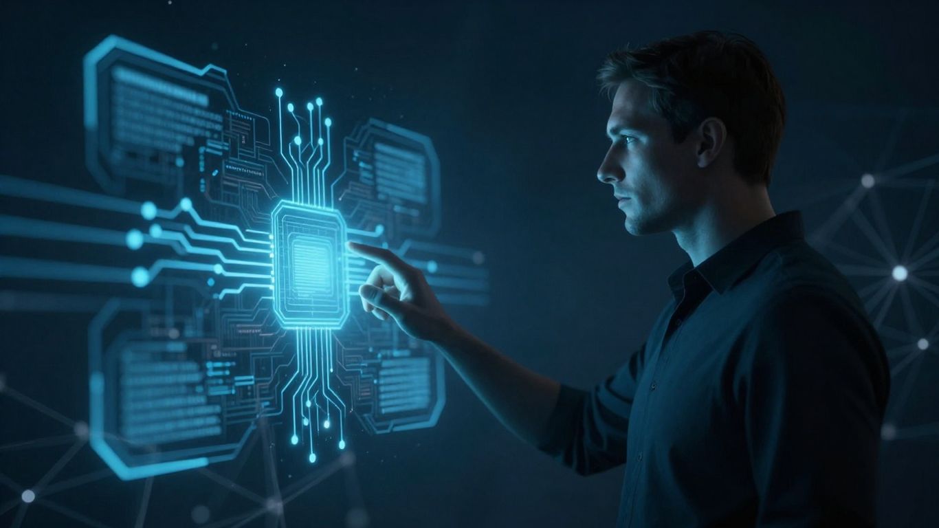 AI calling agent interface with futuristic design and network patterns.