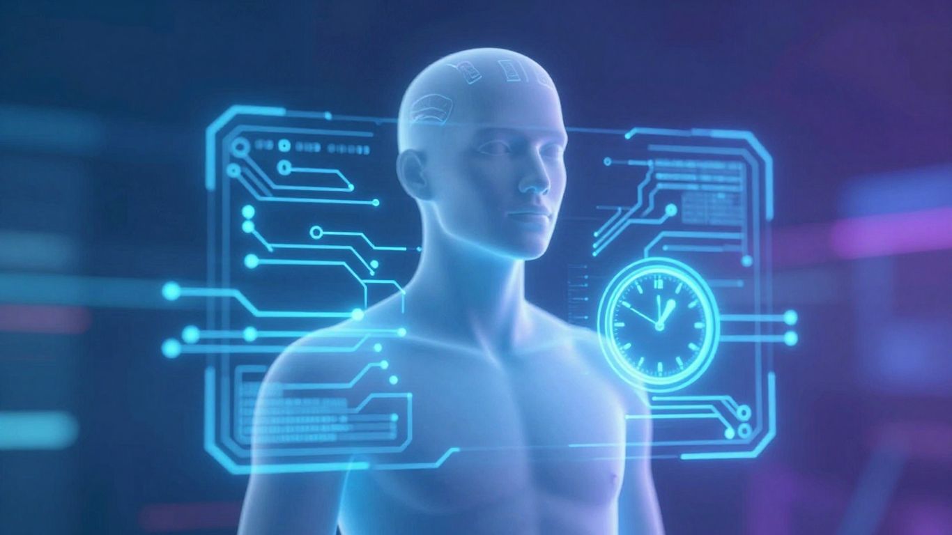 AI calling agent interface with clock elements.